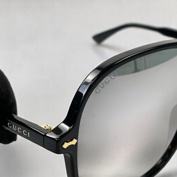 NIB Gucci Silver and Black Aviator Men's Sunglasses - Picture 5 of 9